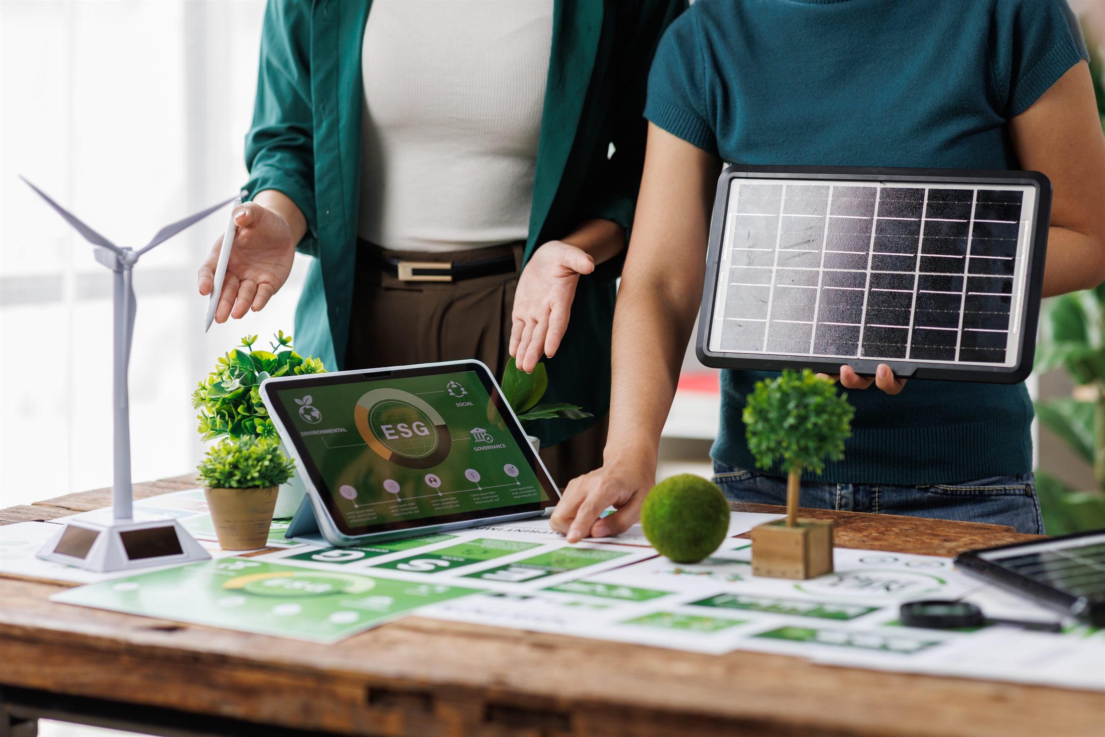 Diverse team focused on ESG and solar panels